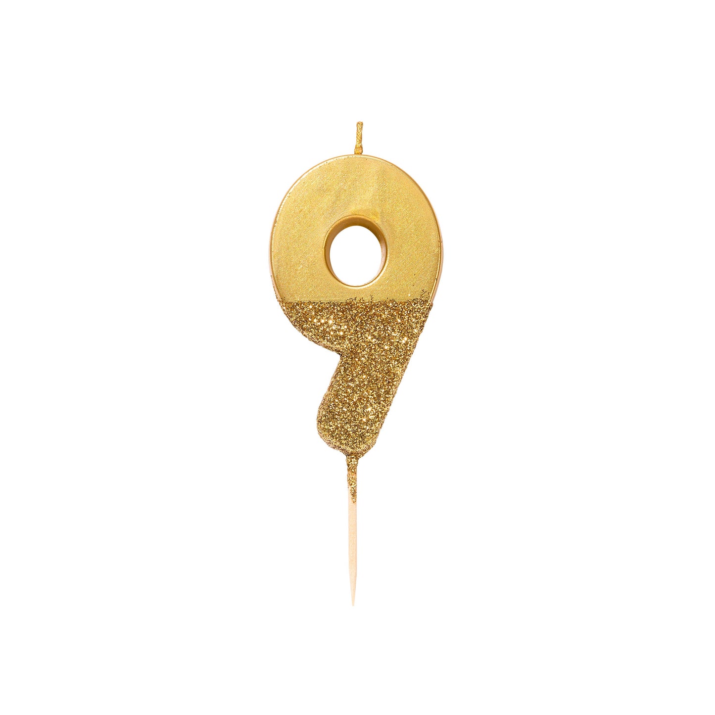 Gold Glitter Birthday Number Candles | 0-9 | Single |