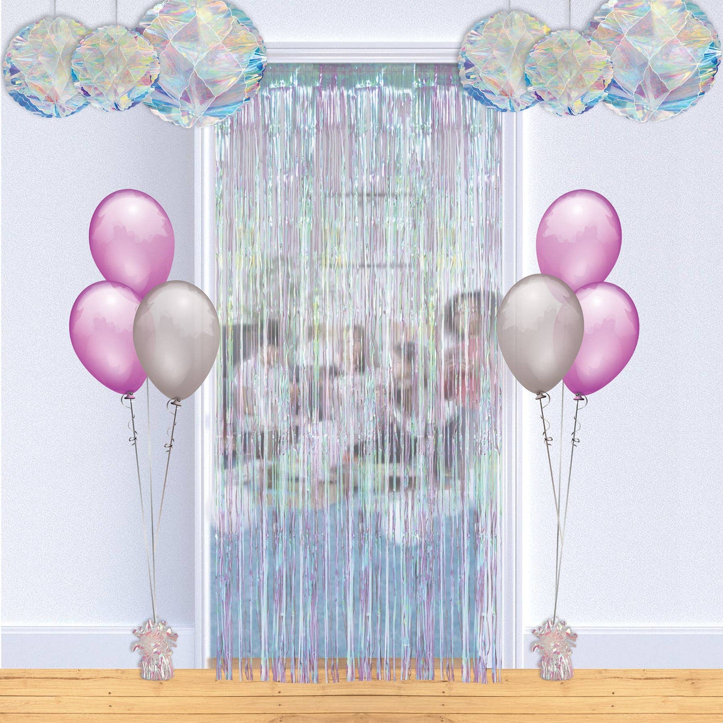 1-Ply Iridescent Fringe Curtain,8' x 3'