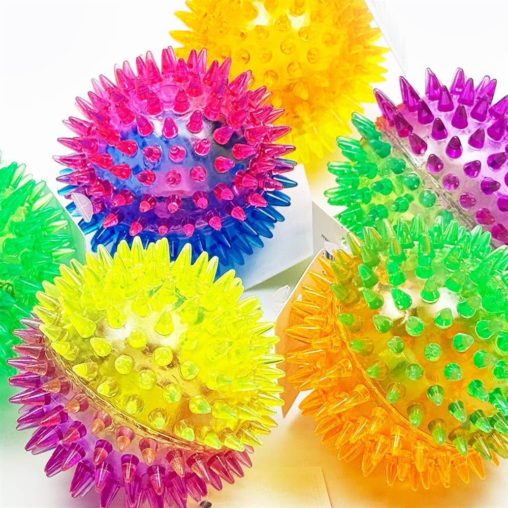 Light Up Spike Ball With Squicky Sound