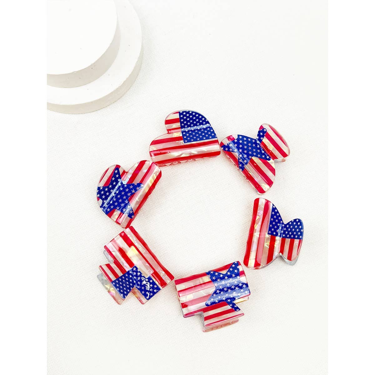 Mini 4th of July Hair Claw Clips