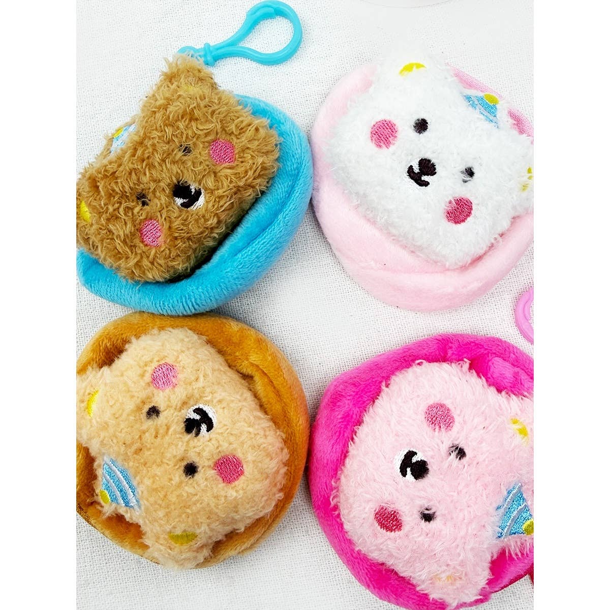 Cute Plushie Bear Character Coin Purse with Key Ring
