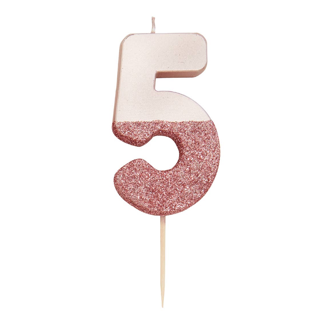 Rose Gold Glitter Birthday Number Candles | 0-9 | Single |