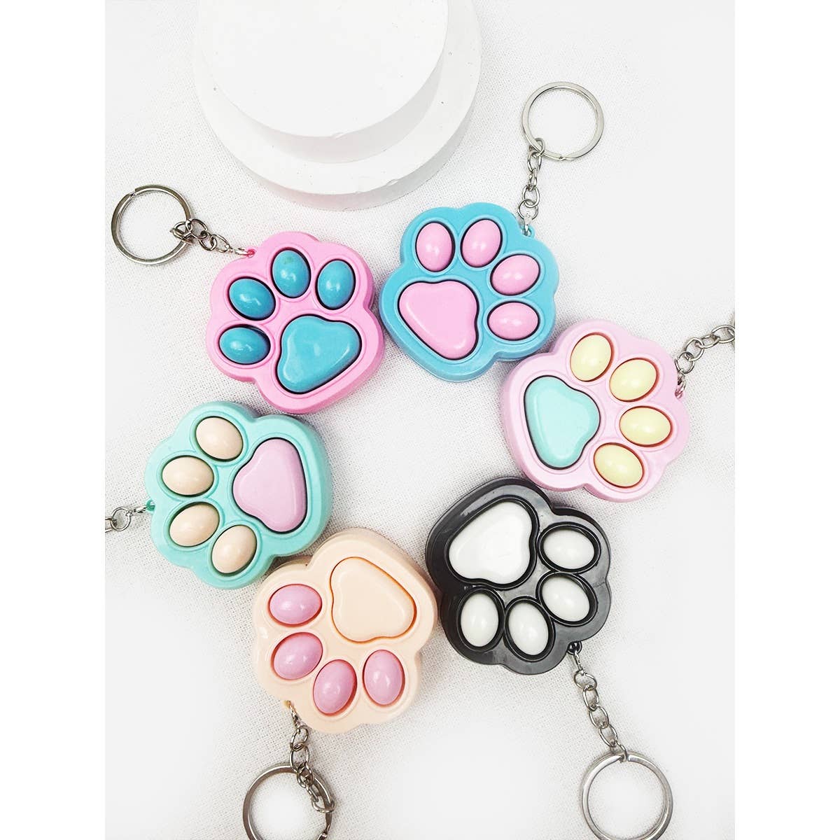 Cat Paw Clicker Fidget Keychain