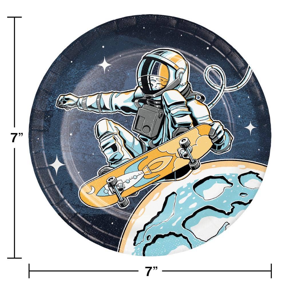 Space Skater Paper Dessert Plates, 8/Pkg