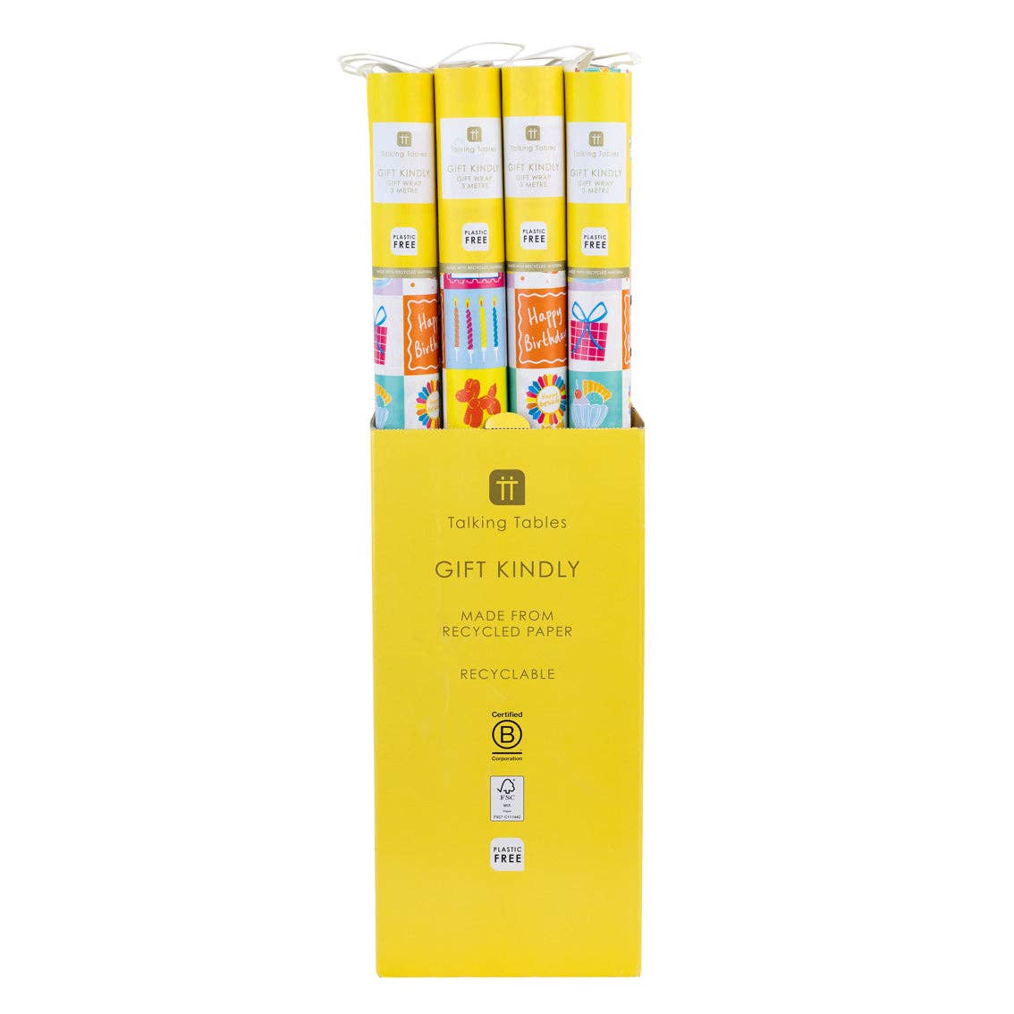 Birthday Icons Recycled Wrapping Paper - 3m | Birthday Decor |