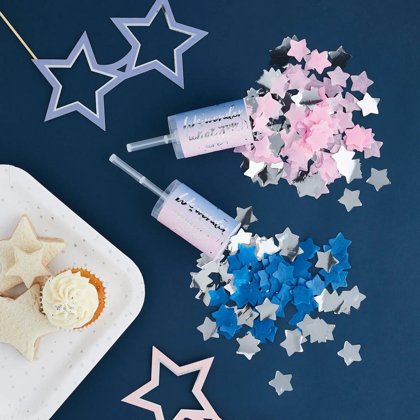 Gender Reveal Confetti Push Pops 2 Pack