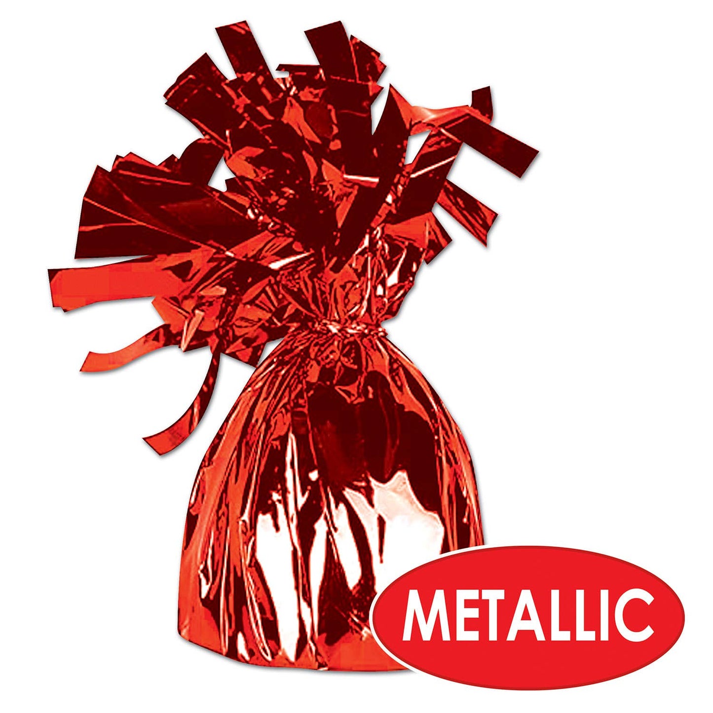 Metallic Wrapped Balloon Weight, Red, 6 oz
