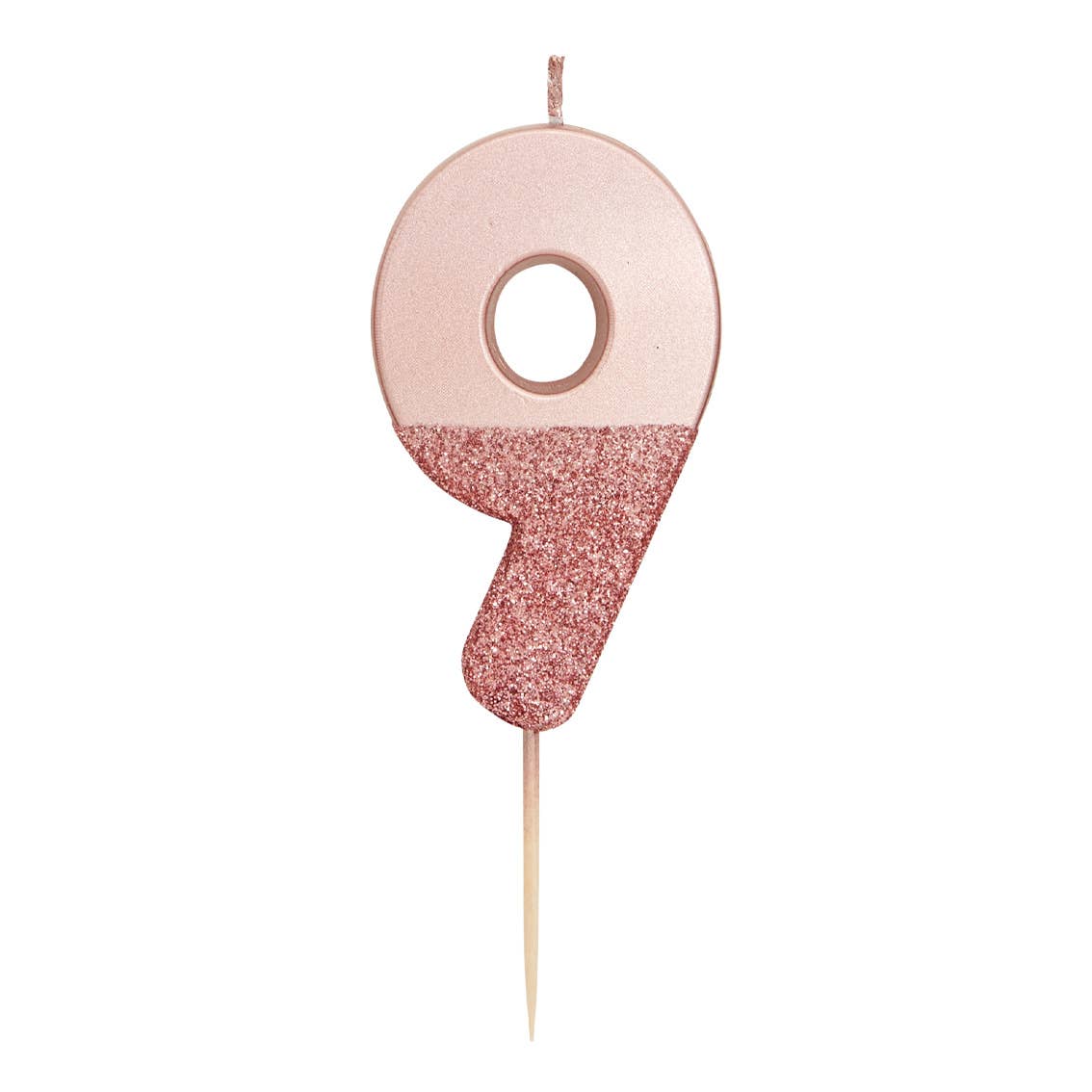 Rose Gold Glitter Birthday Number Candles | 0-9 | Single |