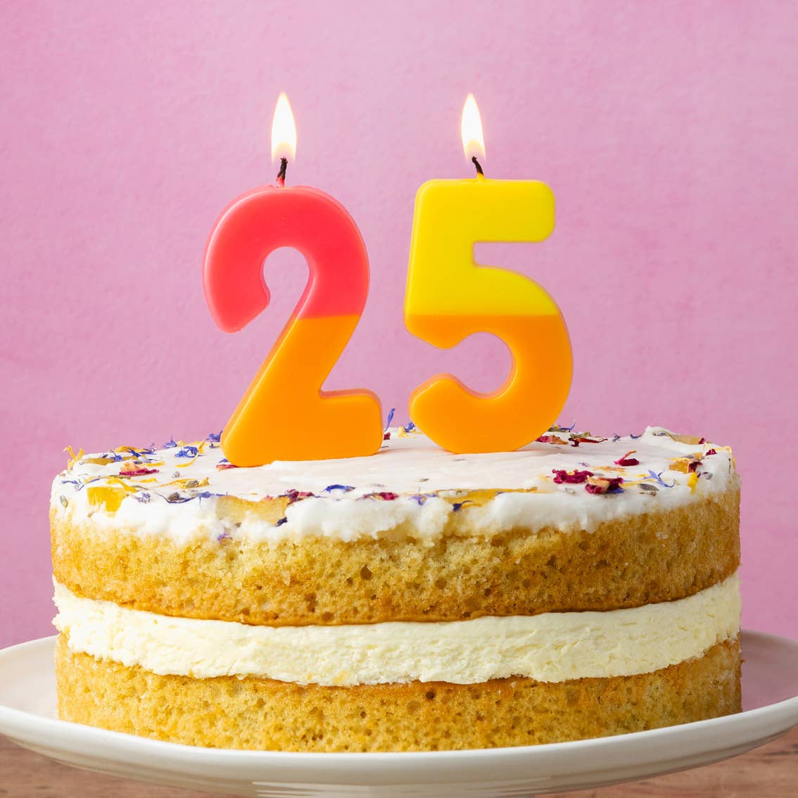 2 Tone Ombre Orange Birthday Number Candles | 0-9 | Single |