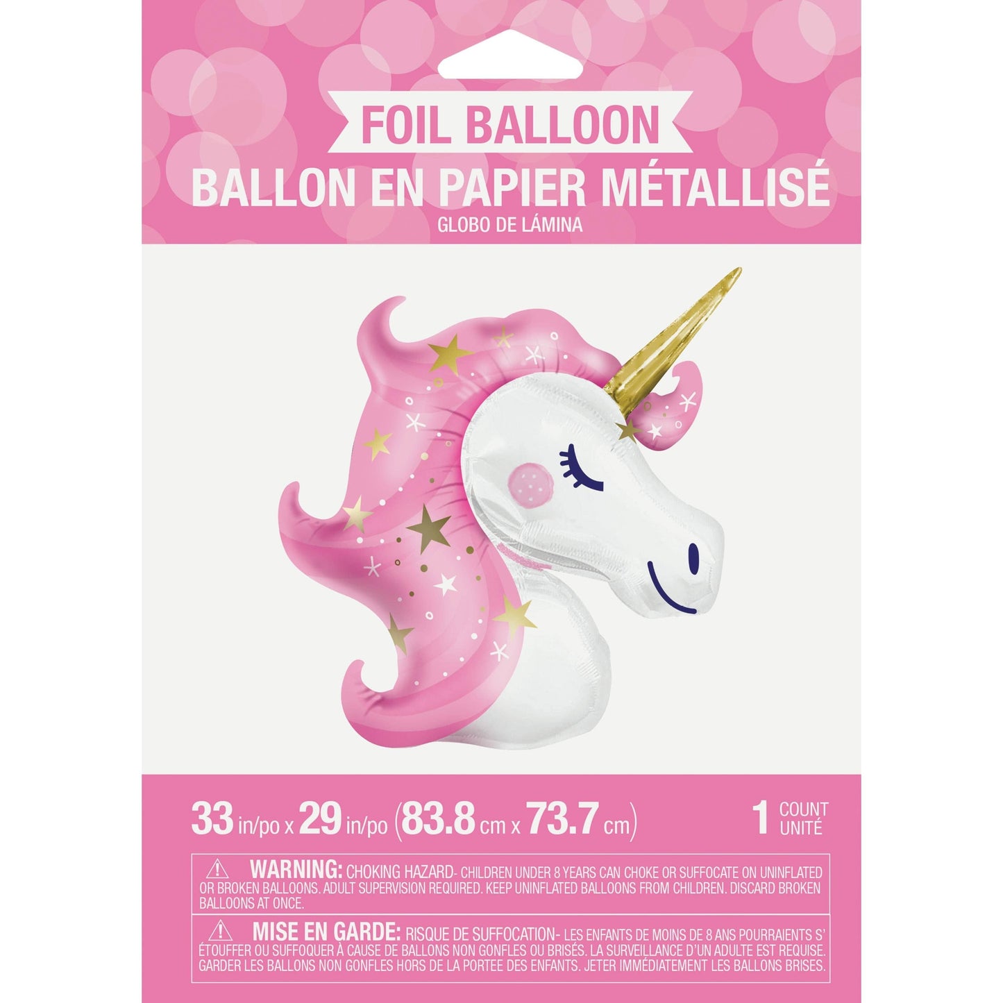 Unicorn Galaxy Metallic Balloon Unicorn Shaped, 1/Pkg NO HELIUM