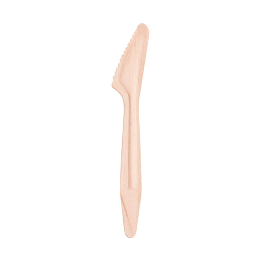 Natural Birch Eco-Friendly Disposable Dinner Knives - 25 pcs