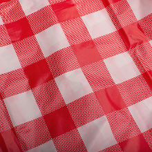 84 In. Round Red Gingham Plastic Table Cover Disposable
