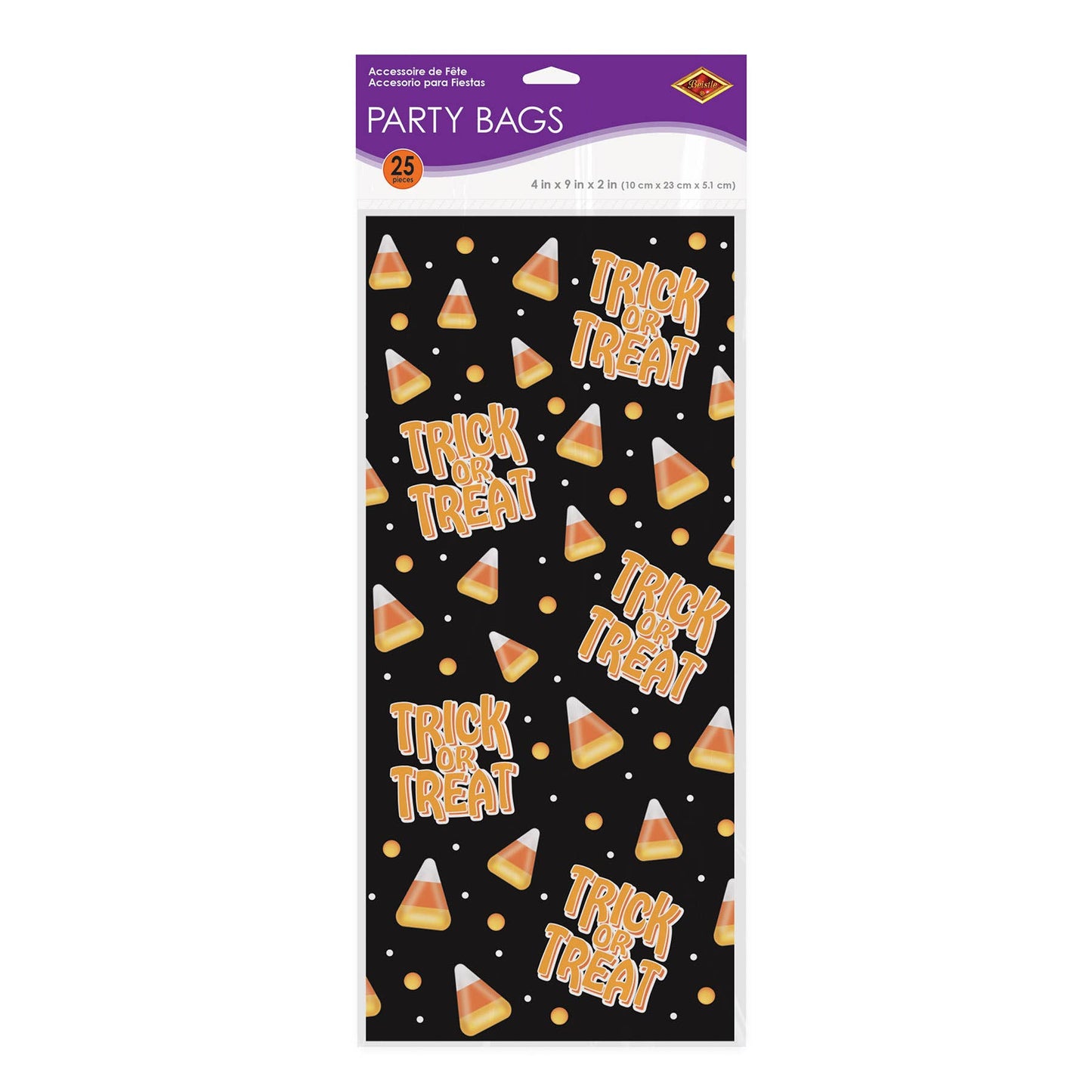 Trick Or Treat Cello Bags, 25 per package, 4" x 9" x 2",