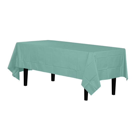 Mint Disposable Plastic Tablecloth - 54 in. x 108 in.