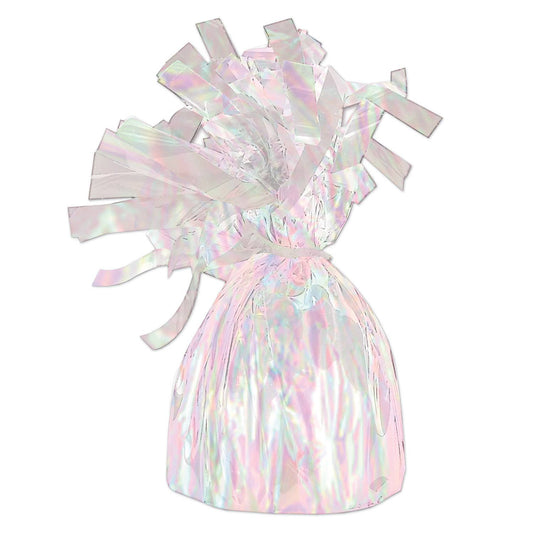 Metallic Wrapped Balloon Weight - opalescent, 6 oz