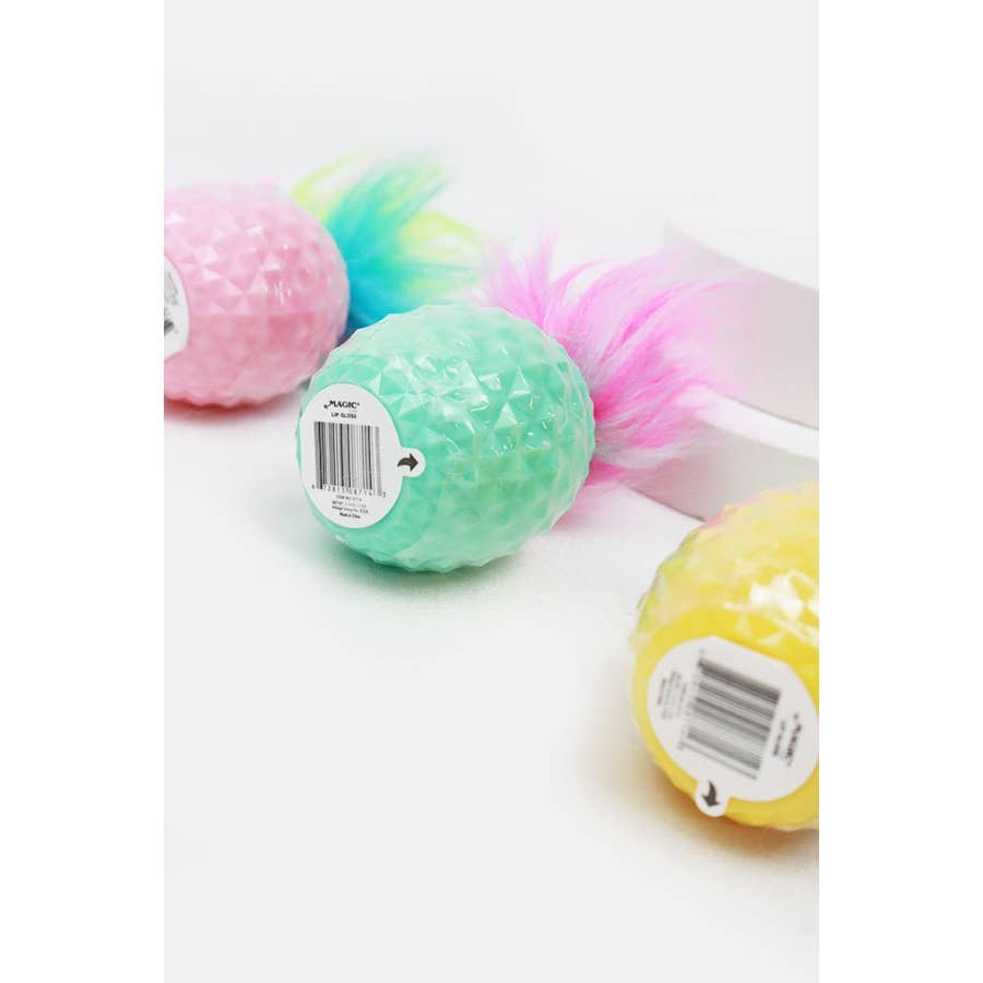 Happy Pineapple with Fur Hair Lip Gloss