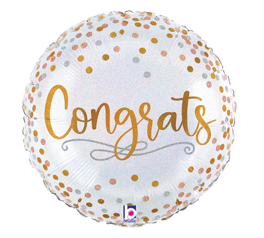18"PKG CONGRATS CONFETTI NO HELIUM