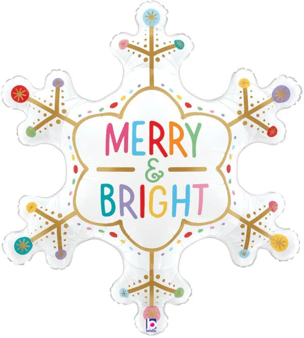 31" MERRY AND BRIGHT SNOWFLAKE NO HELIUM