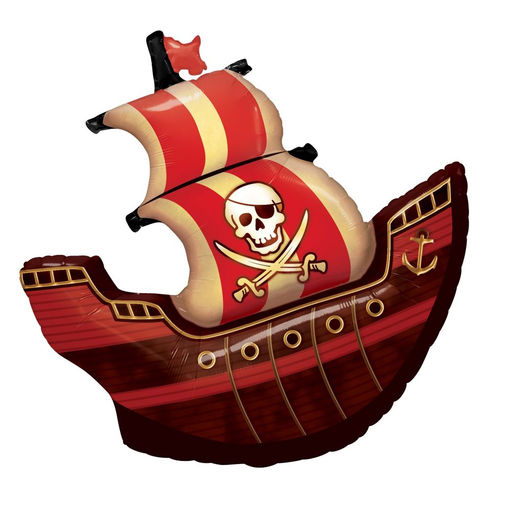 24" Pirate Ship Balloon- No Helium